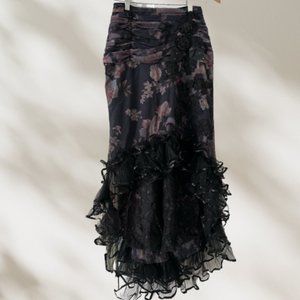 sold @ebay ~ NWOT Rare! Celo Luxury Maxi Skirt High-Low Ruffle Made in Argentina